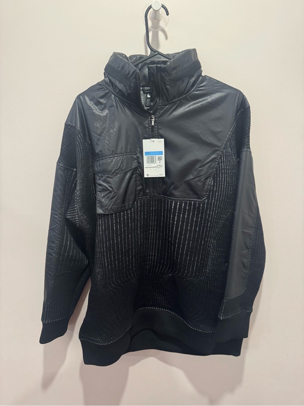 Nike Women's Black Quilted Half-Zip Pullover